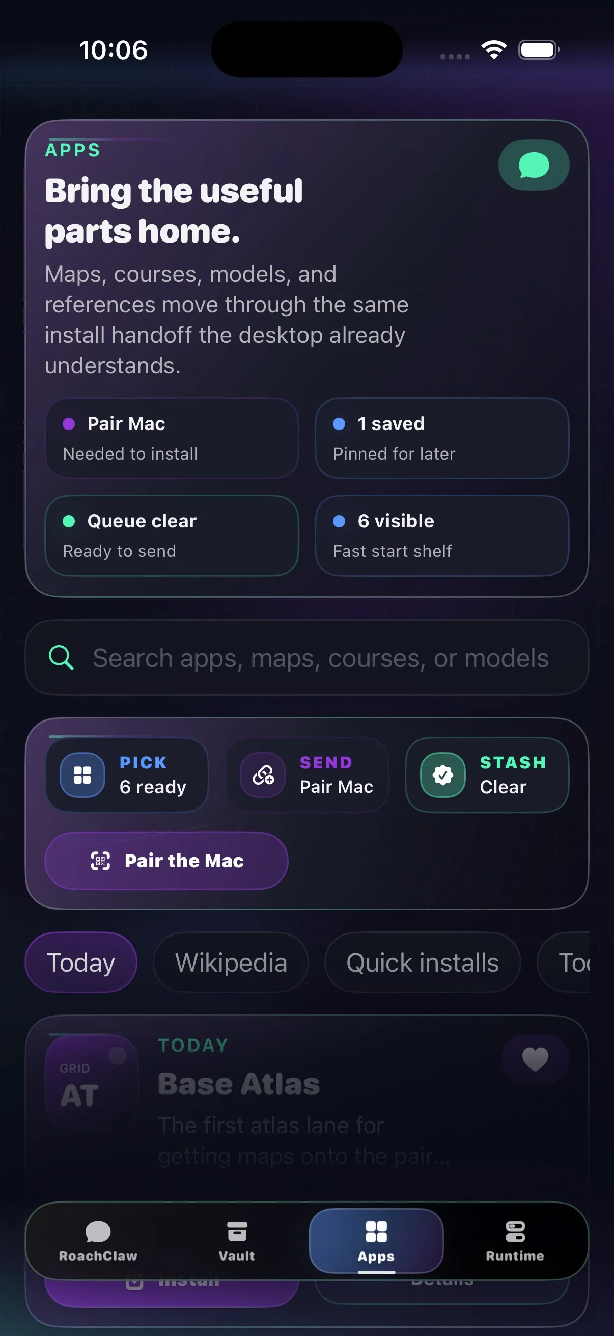 RoachNet iOS Apps view